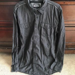 Men’s Buckle Black Slim Fit Top